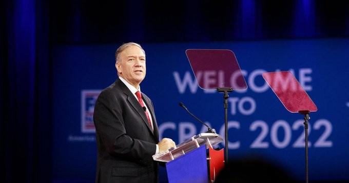 Former Secretary of State Mike Pompeo and South Dakota Governor Kristi Noem sharply criticized Russian President  - Shared on English With News 26 February 2022, Saturday.